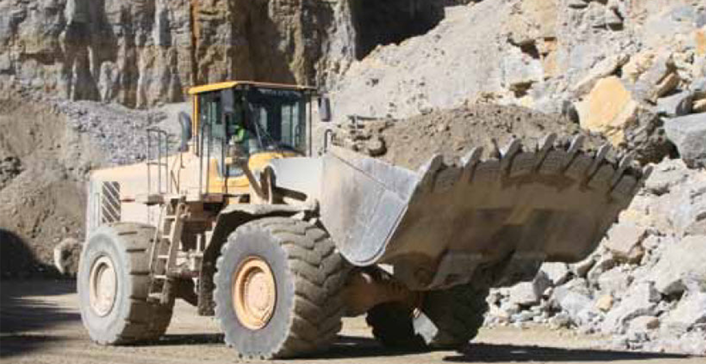 Volvo L350F front end loader at a William Charles Construction rock quarry 