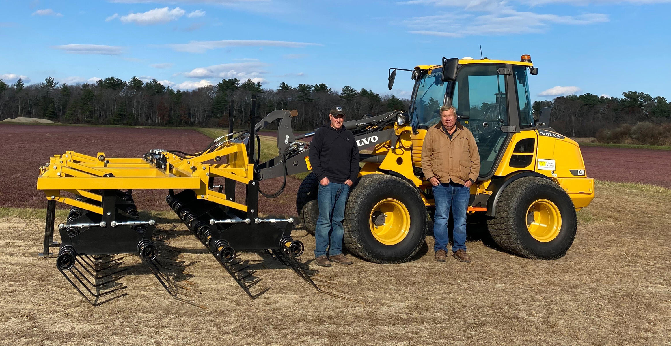 Derek Harju with Ken Harju & Sons Cranberries Inc. and a Volvo compact wheel loader