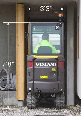 Volvo ECR18E/EC20E Mini Excavator Dimensions