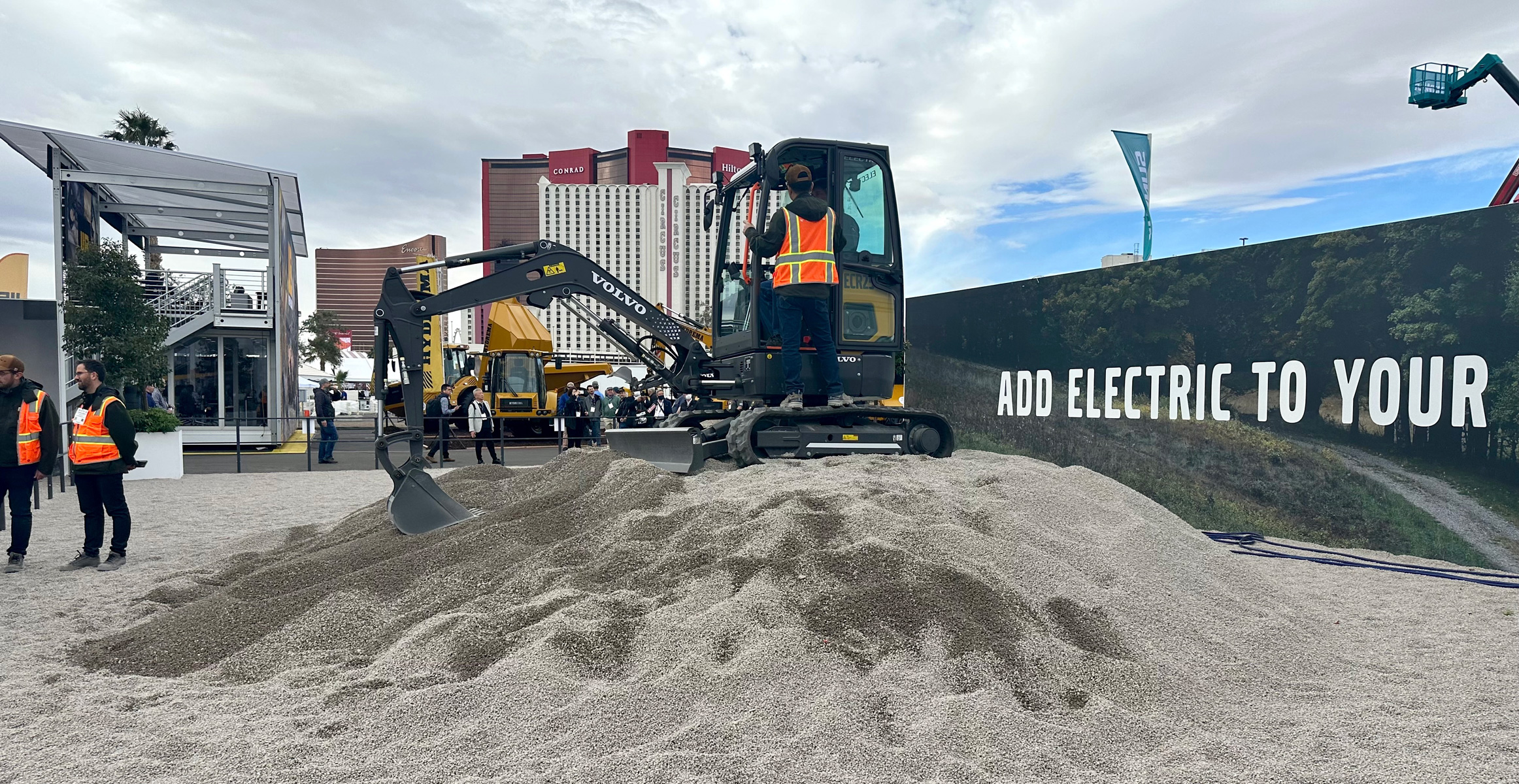 Demoing a Volvo ECR25 Electric Compact Excavator at ConExpo 2023
