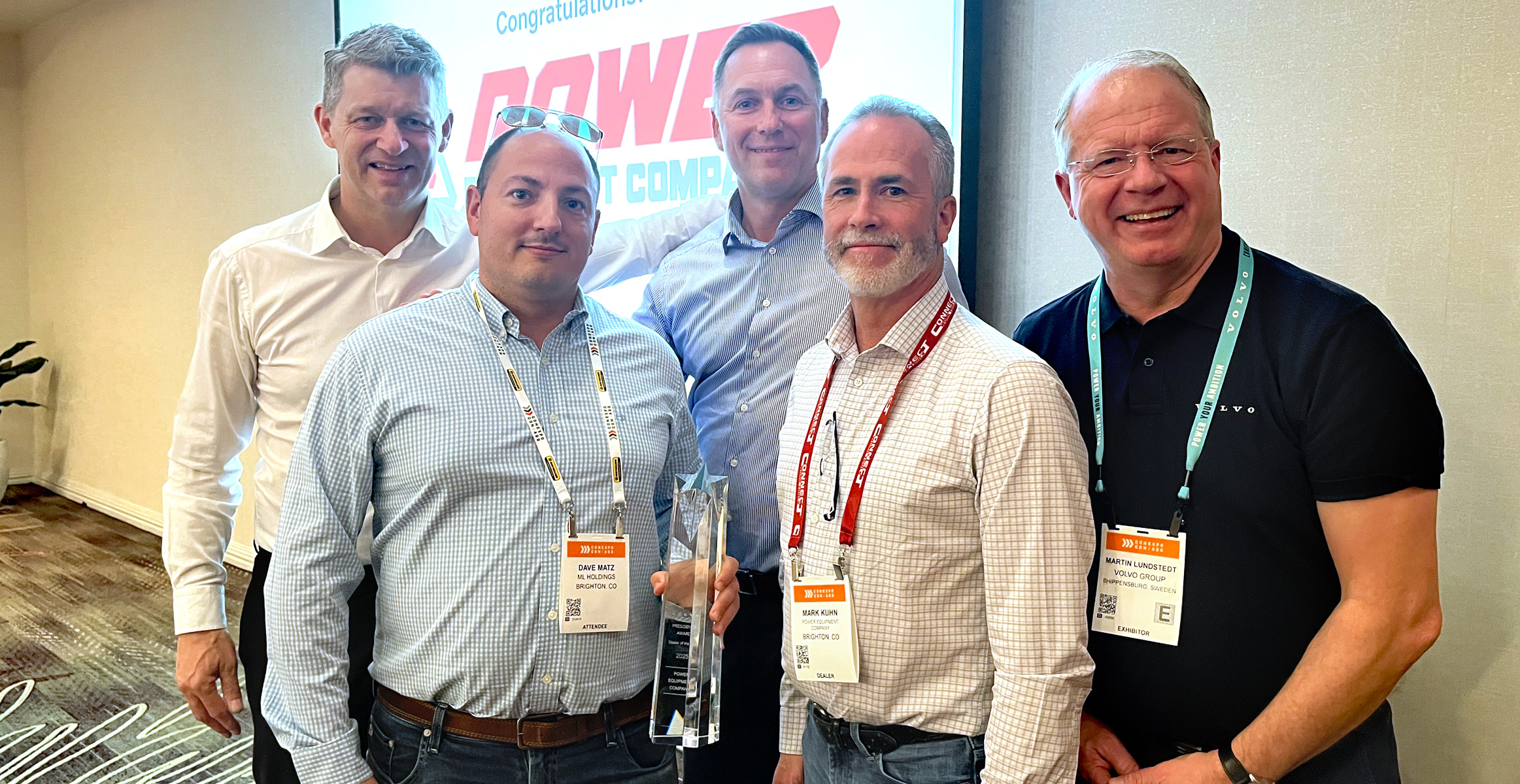 Volvo Construction Equipment (Volvo CE) has named Colorado-based Power Equipment Company its 2025 Dealer of the Year. 