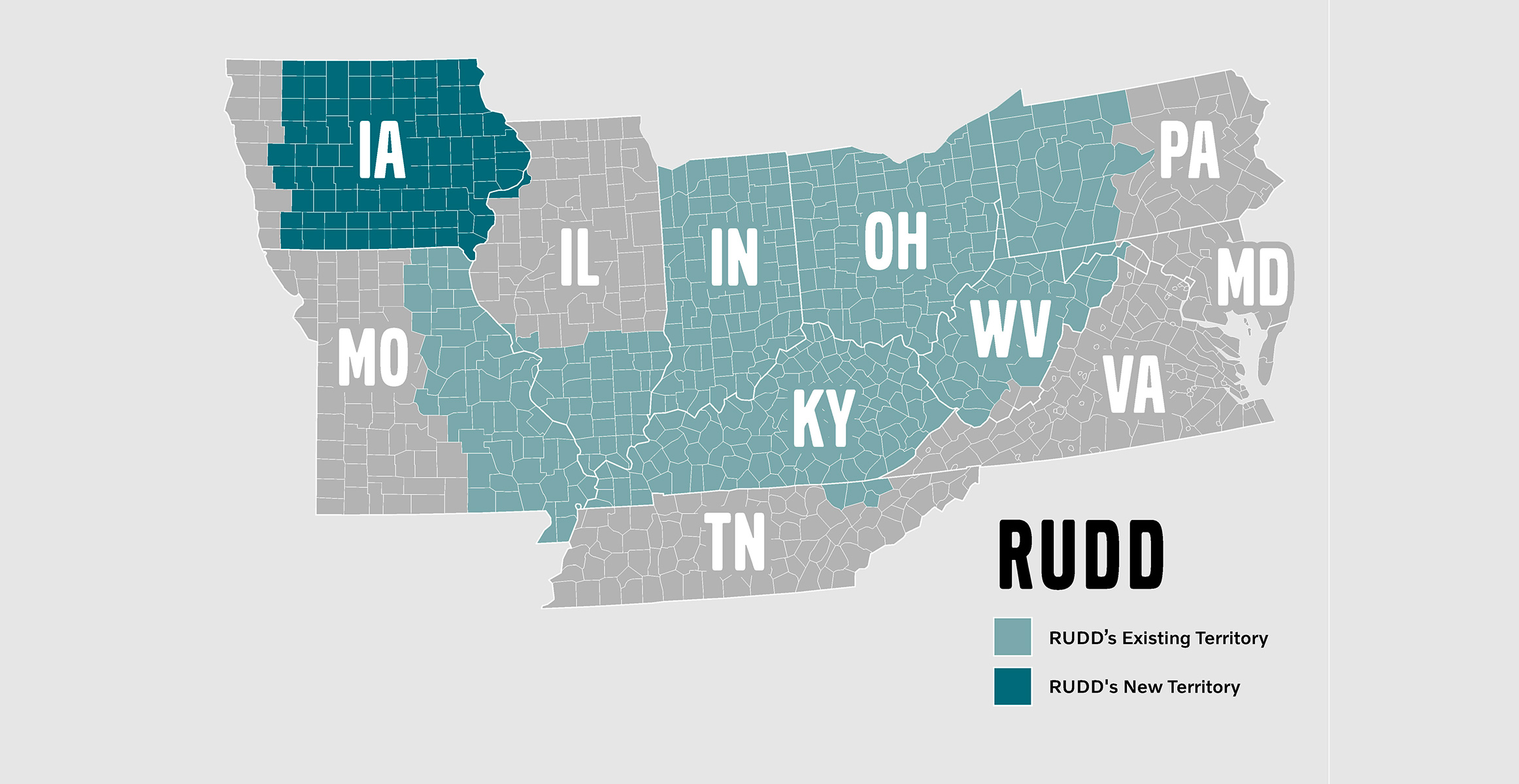 Volvo CE Dealer Rudd Territory Map