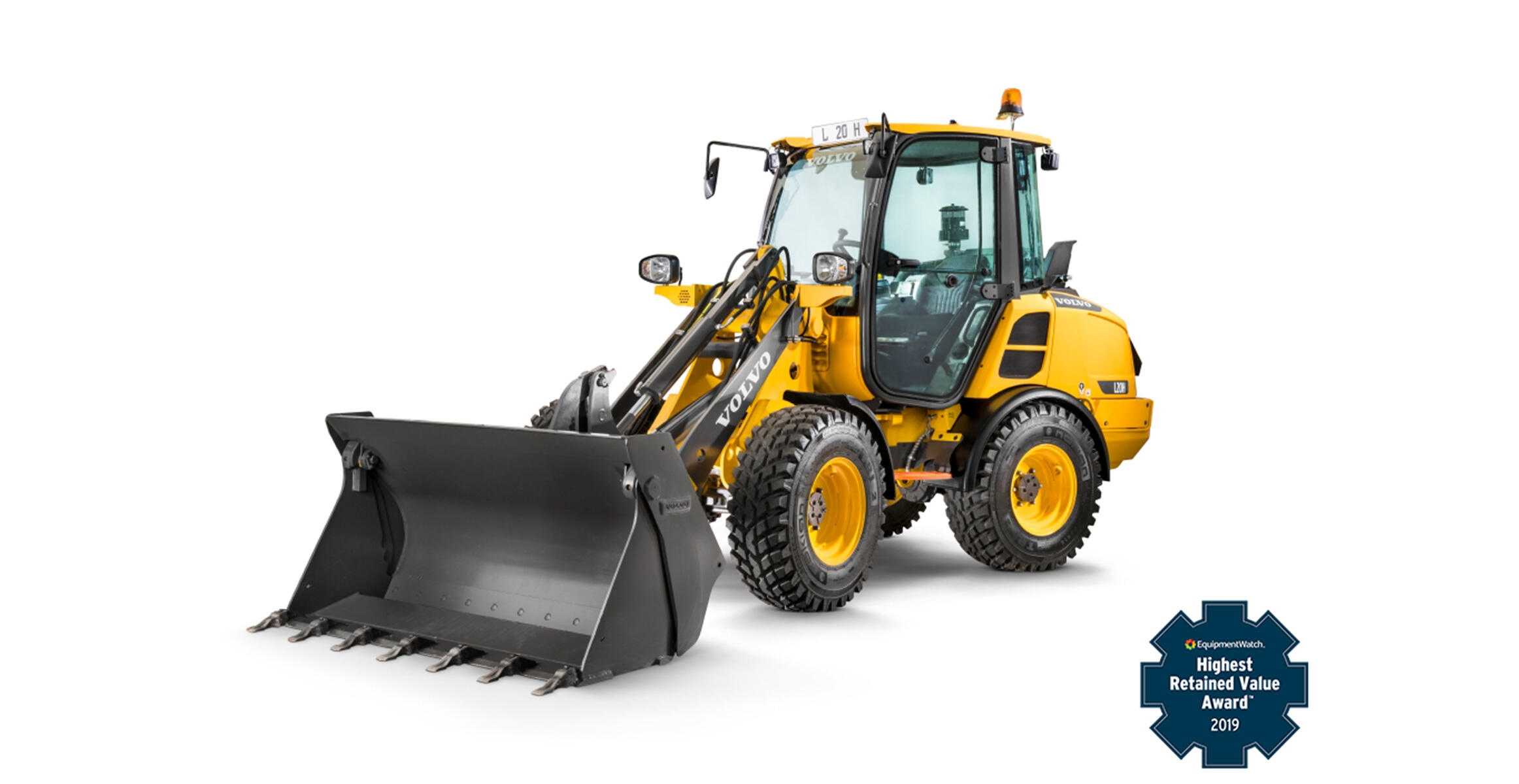 Volvo L20H Compact Wheel Loader wins EquipmentWatch 2019 Highest Retained Value Award