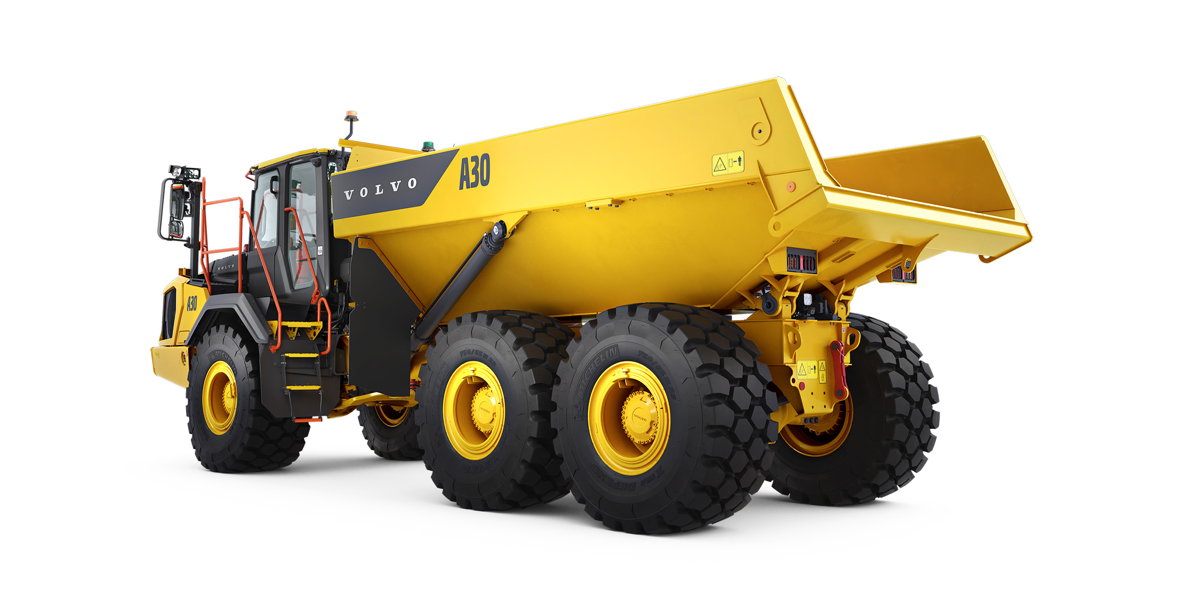 A Volvo A30 articulated dump truck.