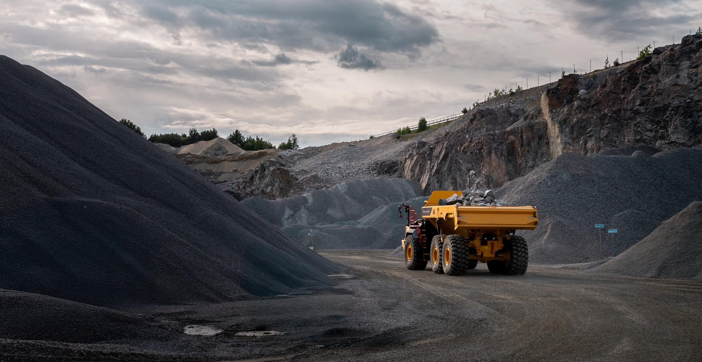 Volvo A60 articulated truck at a quarry