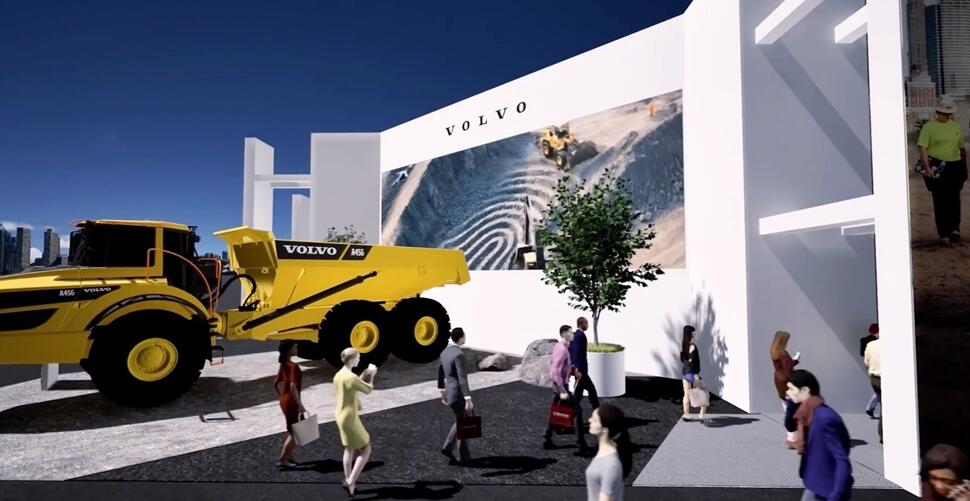 Virtual preview of the Volvo CE booth at CONEXPO 2026