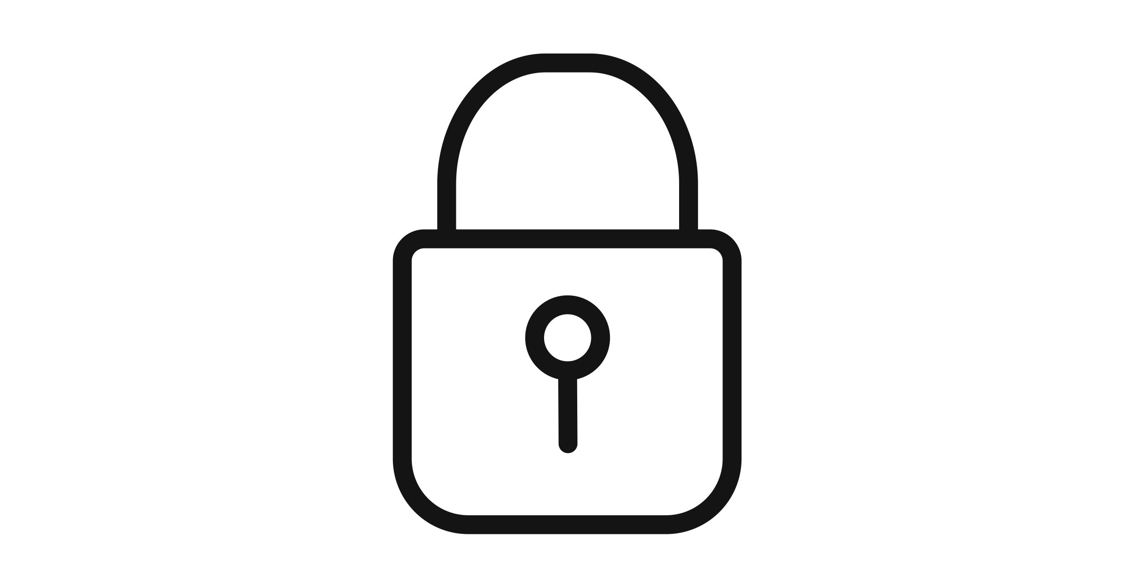 A black and white icon of a lock.