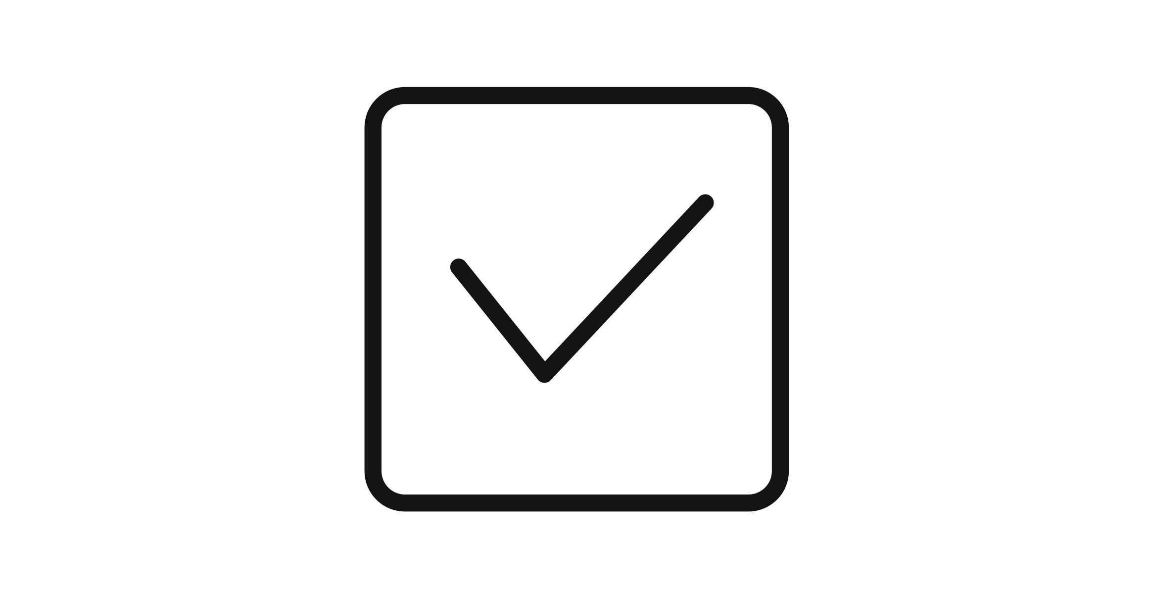 A black and white icon of a checkmark inside a box. 