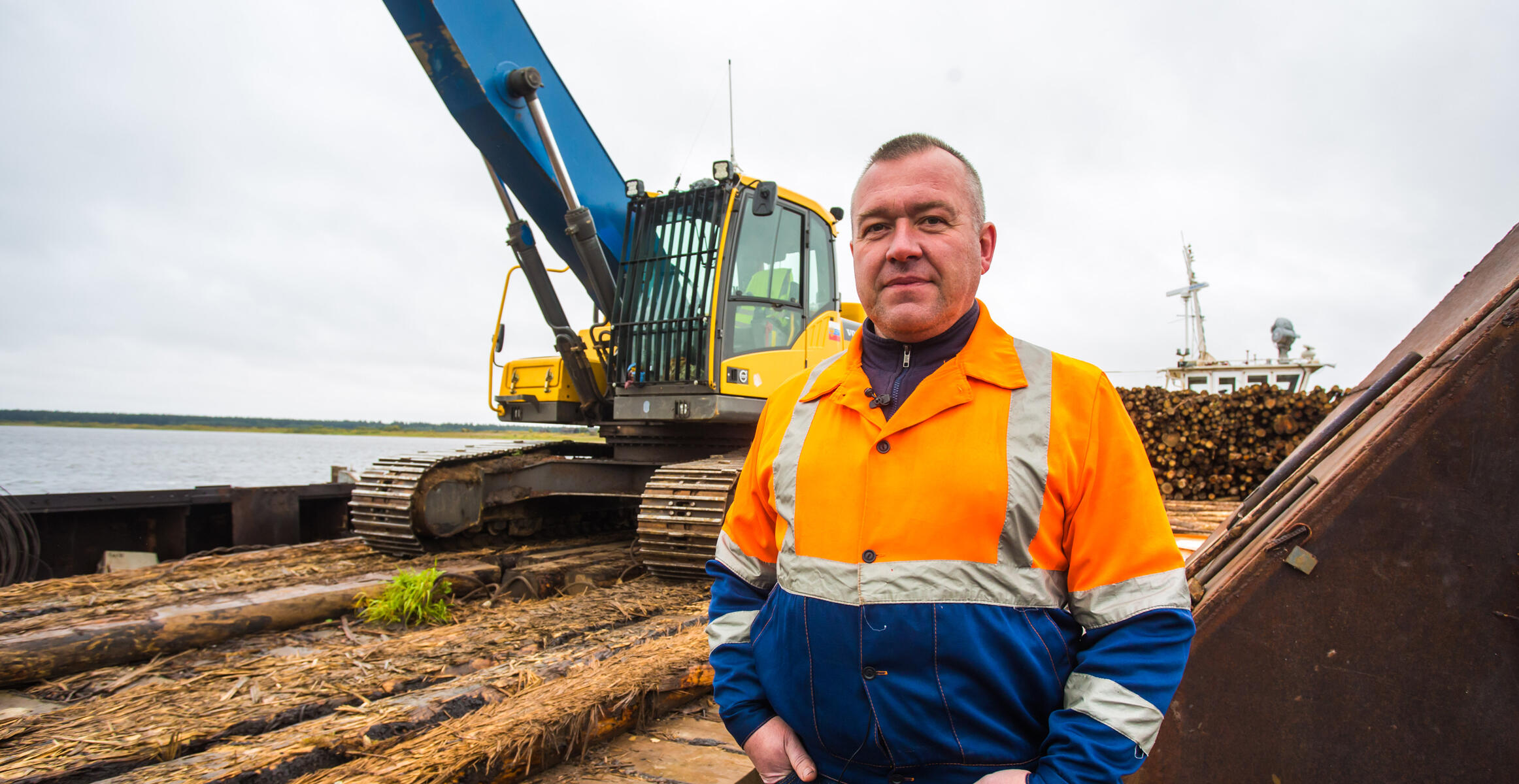 Excavator operator Sergey Lukin