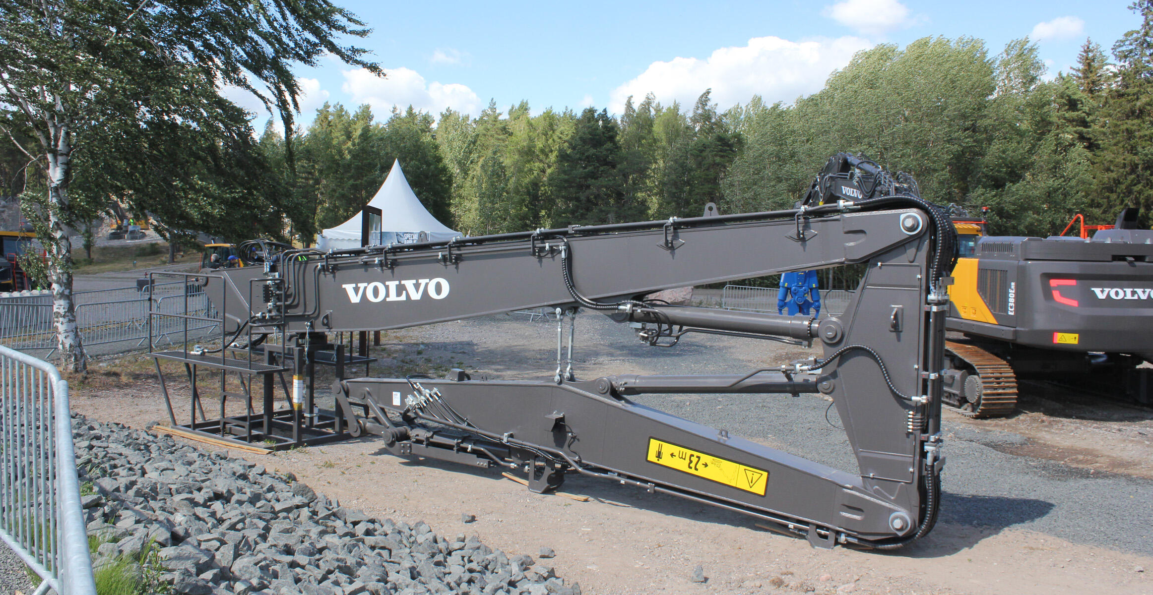 Volvo EC380E HR multi demolition boom at the Volvo Customer Center in Eskilstuna, Sweden