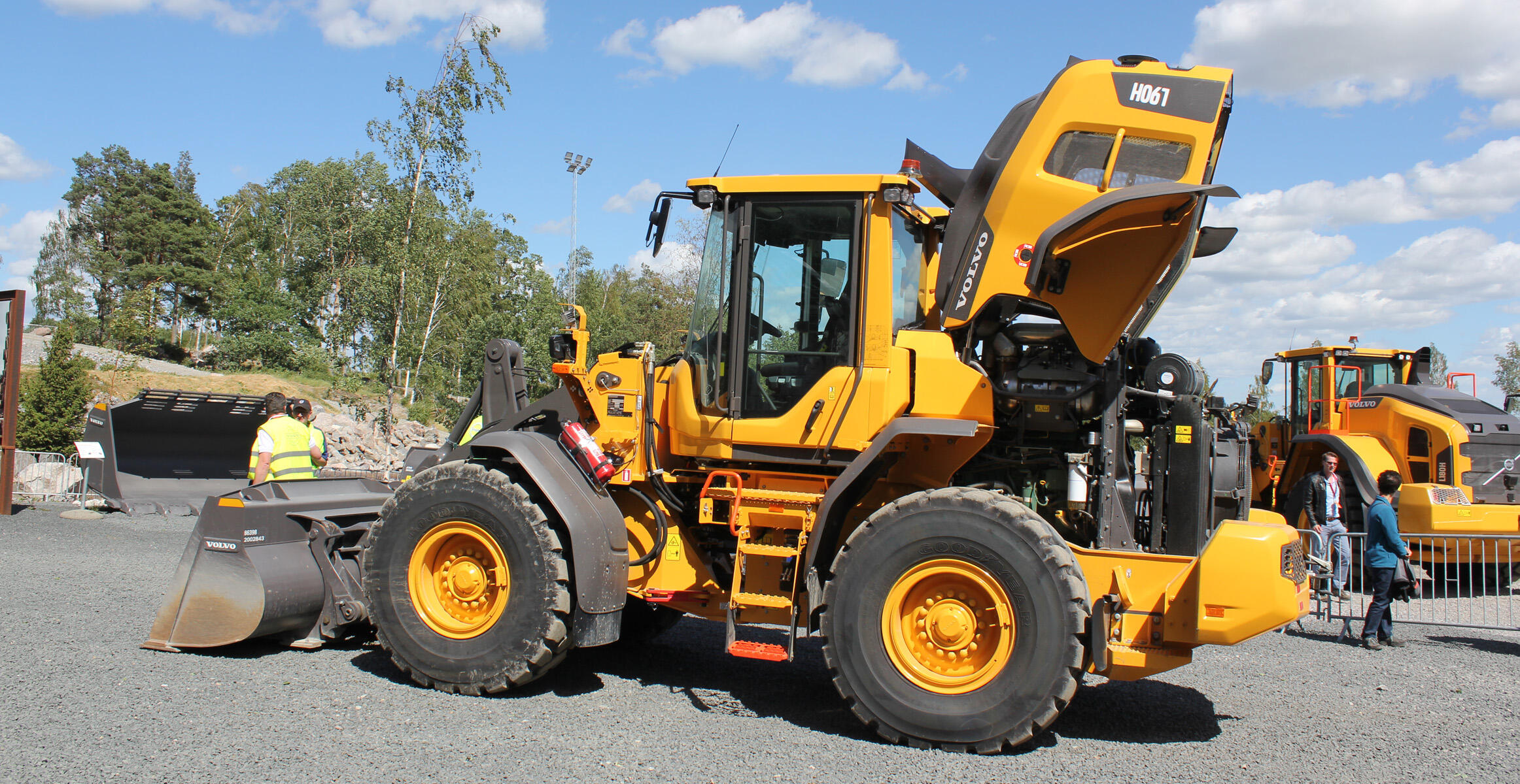Upgraded Volvo L90H wheel loader at the Volvo Customer Center in Eskilstuna, Sweden