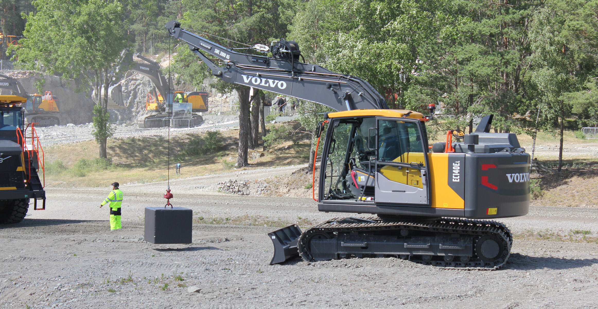 Mini Volvo pipelayer kit at the Volvo Customer Center in Eskilstuna, Sweden