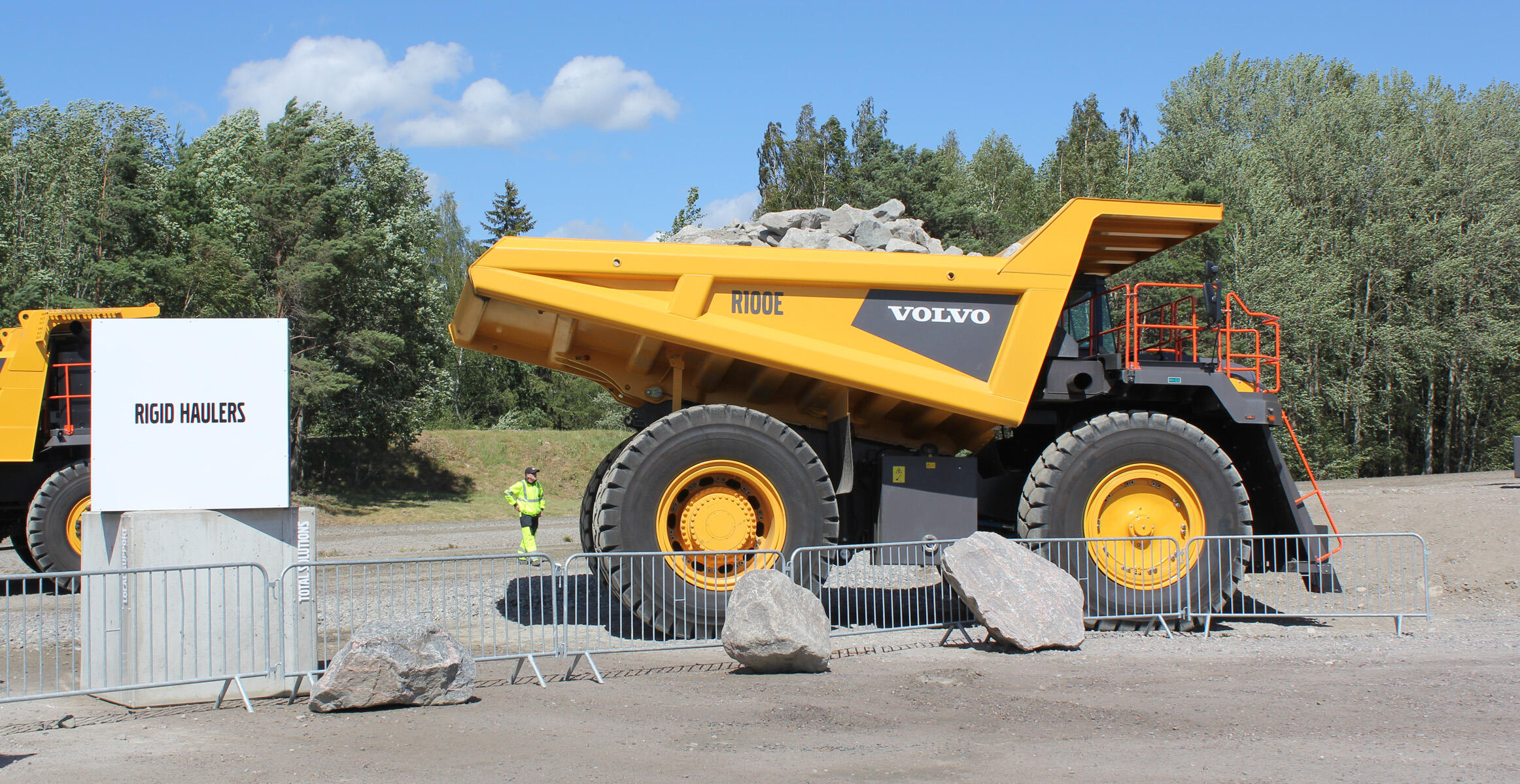 Volvo R100E rigid hauler at the Volvo Customer Center in Eskilstuna, Sweden