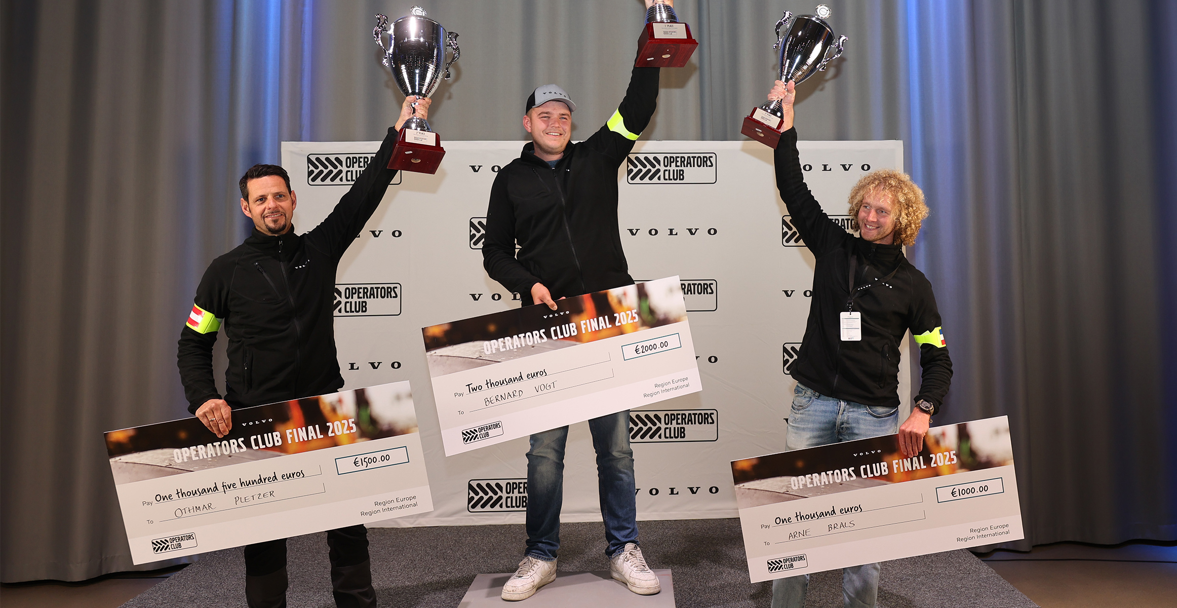 Winners' podium during Volvo Operators Club final.