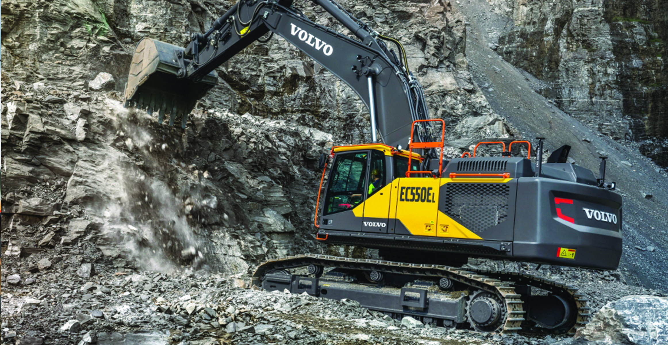 Kraftpaket EC550E ist Teil der Live-Demo der Steinexpo 