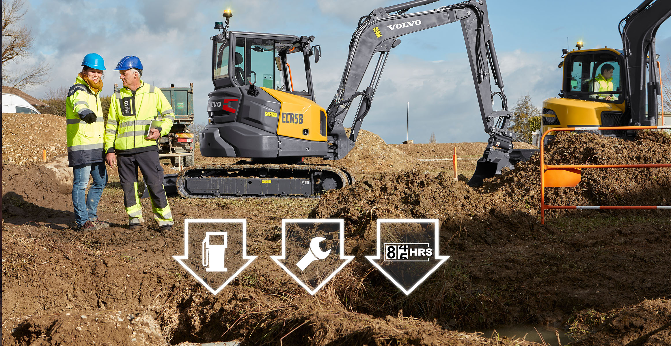 Volvo-Kurzheckbagger ECR58