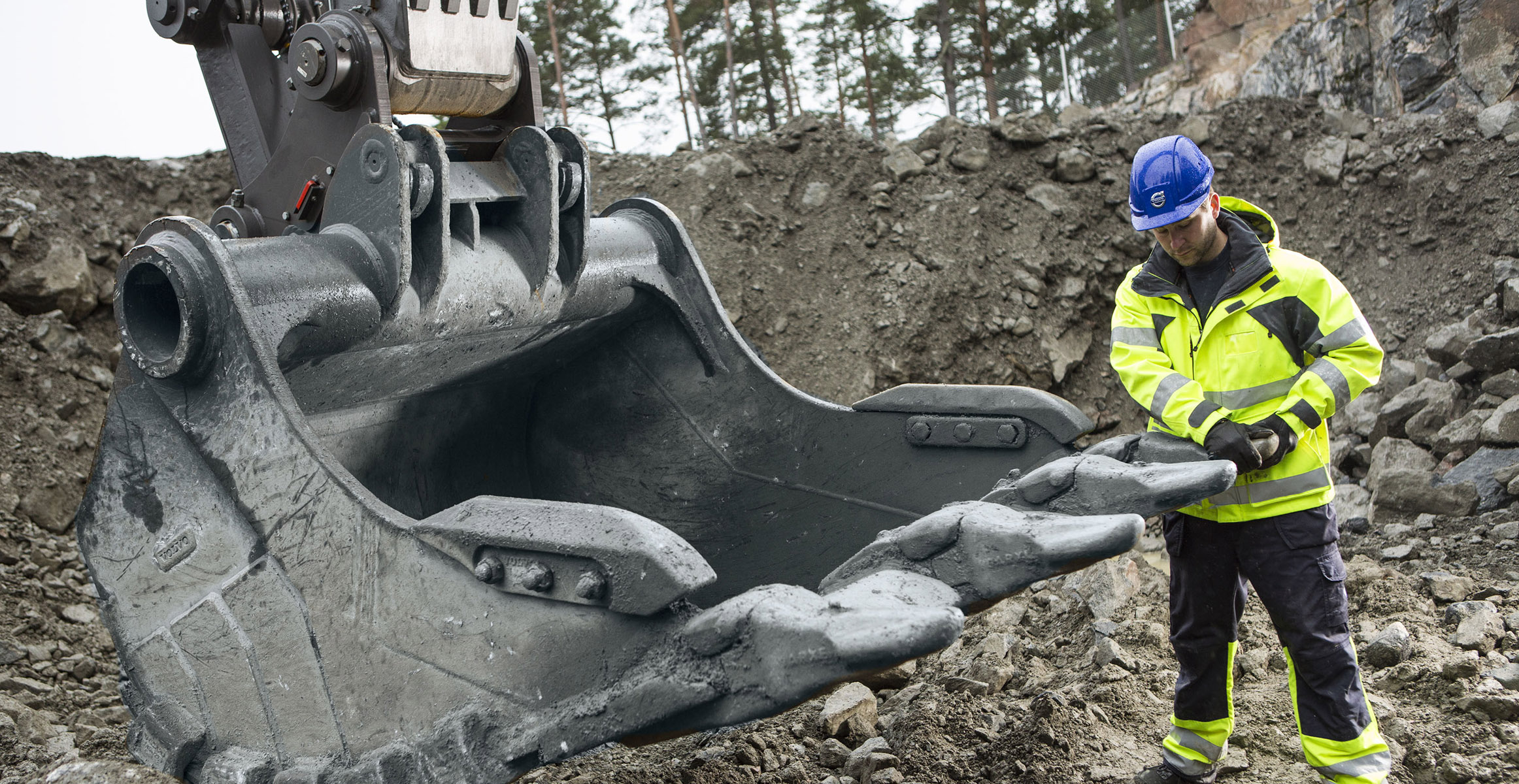 Volvo tannsystem gjør det enkelt å kontrollere og bytte tenner.