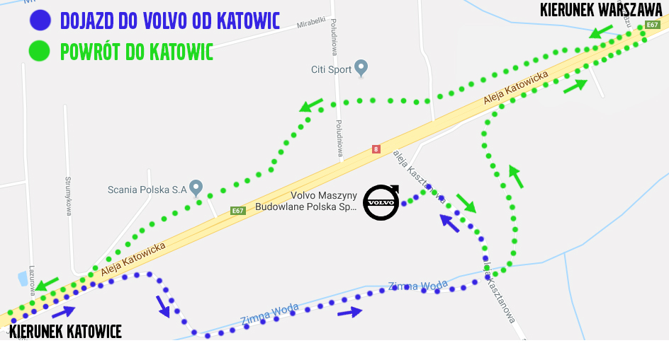 Dojazd z k.Katowice i powrót