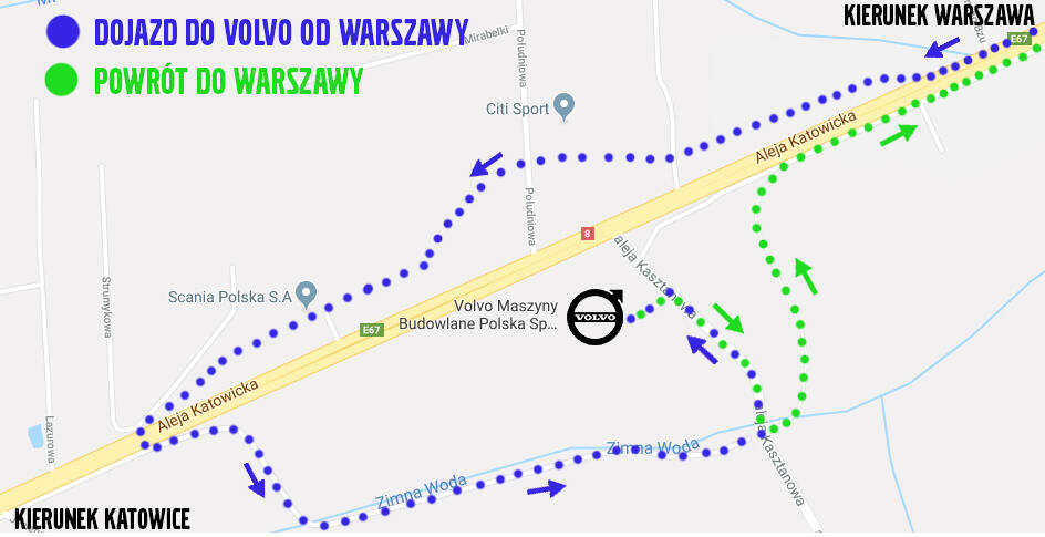 Dojazd z k.Warszawa i powrót