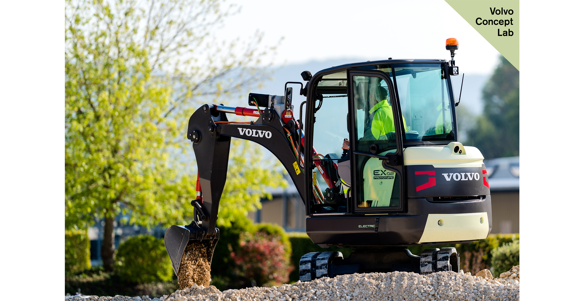 The Volvo EX2 prototype mini excavator